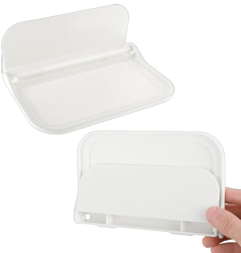 MIUPOO Badezimmer Aufbewahrungsregale Klappbare Wandregal,Ohne Bohren Badezimmerregal,Schweberegal Wandboard,Nachttisch Wandregal,Wandmontierte Kosmetik Aufbewahrung Halter,2 Stück