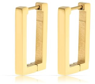 Made by Nami Creolen Silber Damen Eckig aus Edelstahl Wasserfester Schmuck Geschenk Freundin