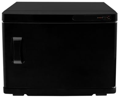 Scaldasalviette Elettrico Termostato Termoarredo Calorifero per Bagno Saloni di Bellezza Hotel 220-240V 200W Capacità 70 Asciugamani Luce Ultravioletta UV 2 Ripiani Rimovibili+2 Pinze Gratuite- Nero