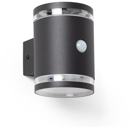 LEDKIA LIGHTING Applique Murale Extérieure Solaire LED Aluminium avec Détecteur de Mouvement Gael Noir