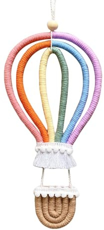 champracer Wandteppich Boho Kinderzimmer Heißluftballon Dekoration, Hänge gewebte Regenbogen Wanddekoration, Makramee Wandbehang Wandteppich Für Wohnzimmer, Schlafzimmer