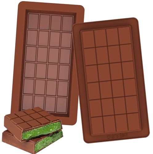Kamehame Deep Chocolate Bar Moulds Silicone 2 Pcs Large Thick Dubai Chocolate Mold Big Candy Mould