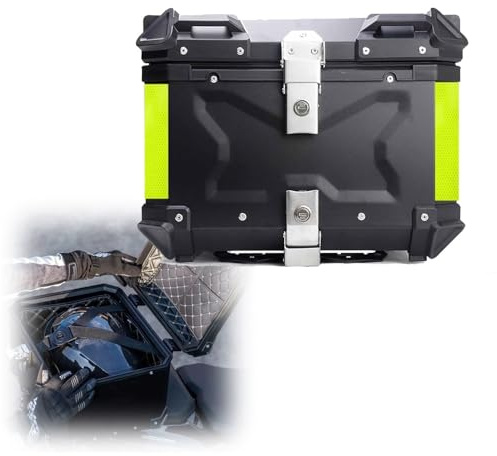 Baúl Superior de Aluminio para Motocicleta con Cerradura de Seguridad, Caja Trasera Gruesa Impermeable para Maletero, Caja Superior para Casco, 28 L, 36 L, 45 L, 55 L, 65 L, 80 L, 100 L (neg