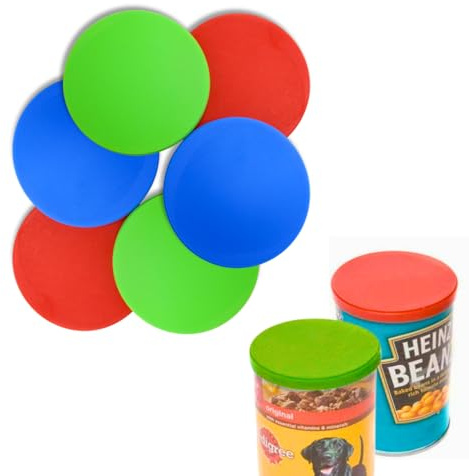 VELVET LONDON 6pcs Tin Can Covers | Lids Fits Standard Size | Food & Dog Tin Covers | Plastic Can Tops (6)