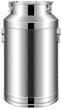HPTHLY 5-100L Milk Can With Sealed Lid, Stainless Steel Milk Transport Bucket Wine Pail Oil Barrel Tote Jug With Carry Handle And Lock Buckle For Liquid Storage, 76L,5L