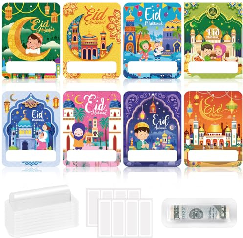 DPKOW 8 roliga Eid Mubarak-pengagåvor, förpackning, Eid önskefännande pengar gåva ramadan Eid Mubarak presenter barn Eid Mubarak-kort, Eid Mubarak-dekoration, plånböcker originell förpackning