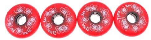 MOHUIED Inline Skate Rollen 4 Stücke Outdoor Inline Roller Skate Hockey Skating Räder Ersatz 84A 72 76mm(Red 72mm)