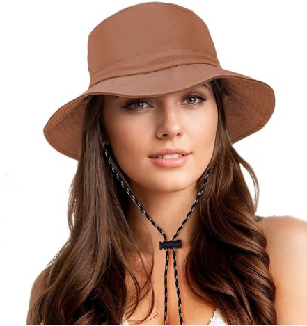 Durio Regenhut Damen Wasserdicht Fischerhut Damen Herren Anglerhut Bucket Hat Sonnenhut Faltbar Tragbar Outdoor Sommerhut Ziegelrot