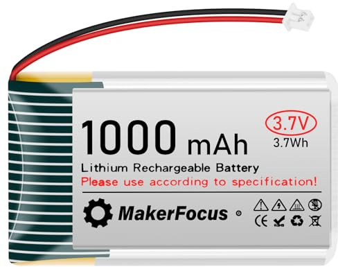 YELUFT 1 batería recargable de polímero de litio de 3,7 V, 1000 mAh, 1S, 1C, con placa protectora y conector Micro JST 1.25 para placa de desarrollo ESP32