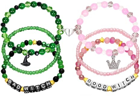 nnOuOnn Witch Musical Freundschaftsarmbänder, Magnetische Armbänder für Paare, Elph*ba G*linda Merchandise für Mädchen, Teenager, Frauen