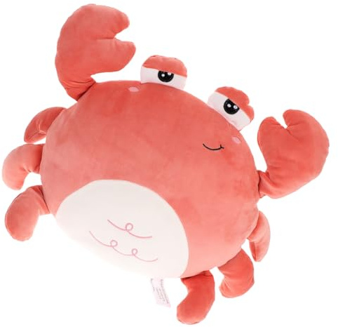 Coussin Peluche Crabe Orange en Coton, Jouet Doux pour Garçon et Filles