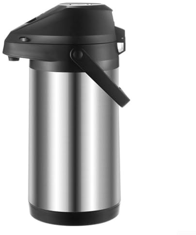 Zoegneer Insulated Stainless Steel Airpot Coffee Dispenser with Pump Action, Double Wall Vacuum Thermal Carafe for Hot Or Cold Beverages Cleaning Brush Included(1.6 litres)