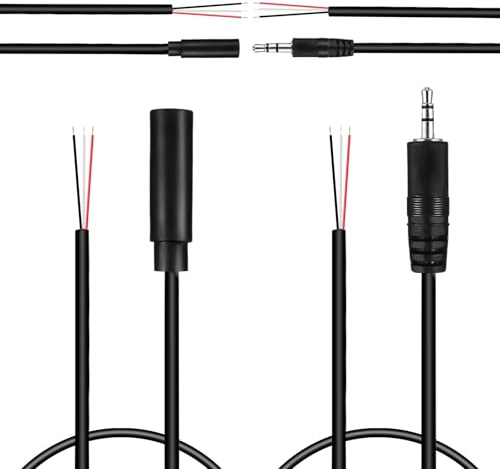 ROMISBABA Câble d'extension audio 3,5 mm 30 cm lot de 4 avec connecteurs mâle et femelle, rallonge pour casque et haut-parleur, cordon audio compatible téléphones, tablettes, ordinateurs