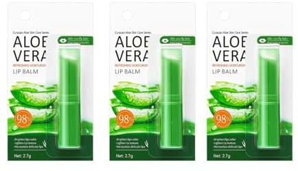 ALOE LIPS - Aloe Vera Lippenpflegestift - 3 STÜCK (Set) - mit 98% reinem Aloe-Vera-Gel