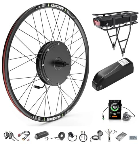 Varstrom 48V Kit Conversion a Bicicleta Electrica 26 27,5 28 29 700C con Motor de Cubo de Rueda Delantera y Trasera Pantalla de Batería Opcional Kit Bici Electrica
