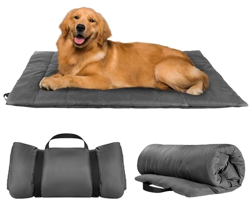 Beewiner Hundebett, 110 * 68CM Hundedecke, Thermodecke, Hundekissen Grosse Hunde, Wärmedecken, Hundematte, Haustierdecke Wasserdicht für Reisen, Camping (Grau, M)