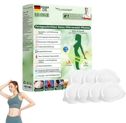 Luxarise 10-IN-1 fortgeschritten Nano Mikronadel Pflaster, abnehmpflaster, Patches Für Stoffwechselgleichgewicht, Gesunde Form Unterstützung, Unterstützung Stoffwechsel Hilfe Aufkleber (1)