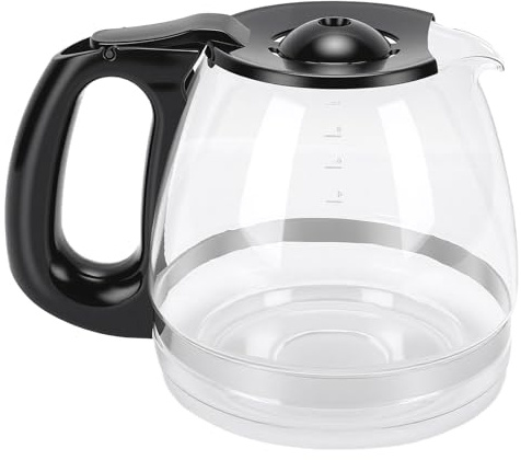 Goshyda Replacement Glass Coffee Carafe, Heat Cold Proof Coffee Maker Replacement Pot with Handle, Drip Proof Spout (for BD 12 Cup 1.8L)