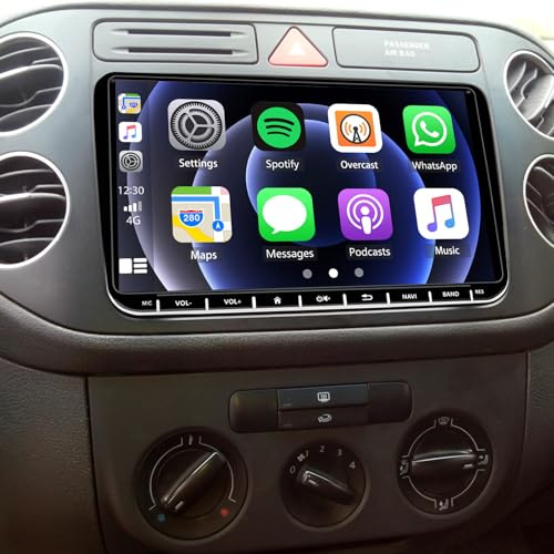 Android 14 Autoradio Für 2004-2013 VW Golf Plus 521 5M1 mit kabellosem Carplay Android Auto Doppel Din Radio 9 Zoll Touchscreen mit GPS Navi WiFi Bluetooth RDS FM Radio SWC Mikrofon Rückfahrkamera