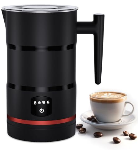 Milk Frother, Milk Frother Electric, Coffee Frother, Frother, Milk Steamer, Hot Chocolate Maker, Milk frothers (Black)