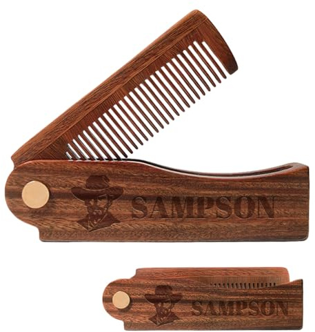 Personalisierter Faltbarer Bartkamm, Individueller Kamm FüR MäNner | Custom Bartkamm, Pflege FüR Bart, Gravierbar, Praktisches Geschenk FüR Vater, Ehemann & MäNner