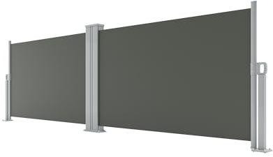 Garvee Toldo Lateral Retráctil Hierro, Impermeable UV, 180×600 cm, Gris | Toldo lateral retráctil hierro 180×600 cm, tejido impermeable con protección UV, ideal para terraza, jardín y balcón, gris