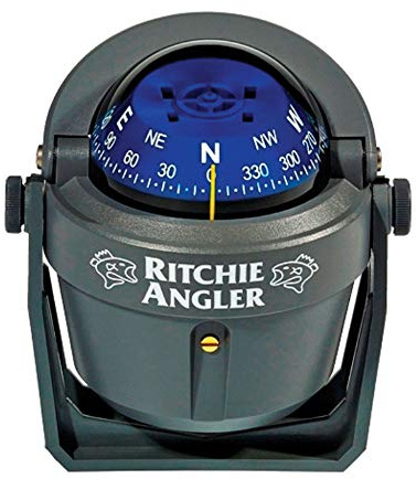 Ritchie Navigation RA-91 Angler Compass - Bracket Mount, Gray with Blue Dial, 2-3/4
