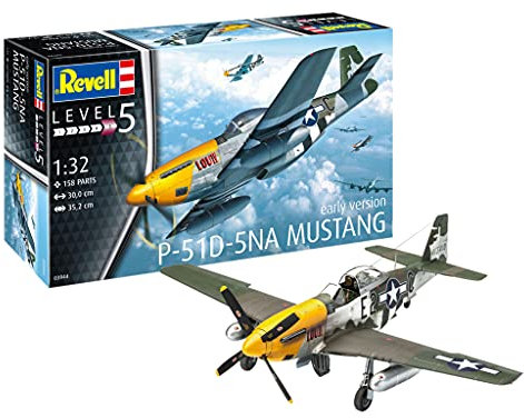 Revell REV-03944 03944-Modellbausatz Flugzeug 1:32-P-51D Mustang im Maßstab 1:32, Level 5, Orginalgetreue Nachbildung mit vielen Details