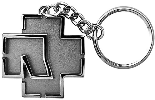 Rammstein Schlüsselanhänger Logo Metallic, Offizielles Band Merchandise, Zink-Legierung, 38 x 38 mm