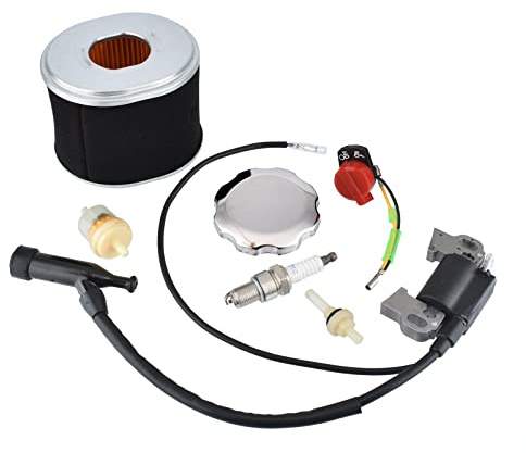 Cancanle Zündspule und Luftfilter Benzin Tankdeckel Filter Service Kit für Honda GX340 GX390 188F 190F Motor Generator Rasenmäher