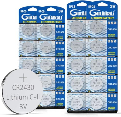GutAlkaLi CR2430 3V Lithium Batterie Knopfzelle -CR2430 Knopfzelle -20 Stück CR 2430-100% Frisch und Voll - Garantie Batterie CR2430