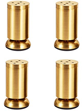 Gold Metal Furniture Legs,Adjustable Sofa Legs,Cupboard Feet Replacement Couch/End Tables/TV Cabinet,with Screws,Set of 4 (3.9in(10cm))