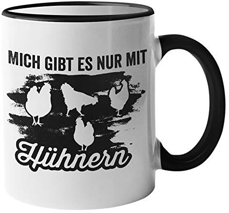 Pagma Druck Hühner Tasse, Huhn Geschenk Becher Hühnerhalter Geschenkidee, Kaffeetasse Hühnerzucht süß Haushuhn Kaffeebecher
