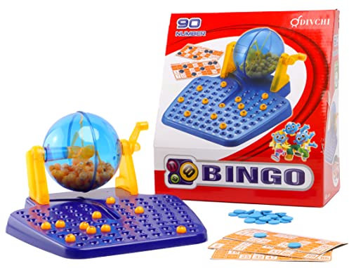 DIVCHI Bingo - Klassisches Spiel mit Bingo-Maschine, Bällen und Karten für Kinder ab 5 Jahren
