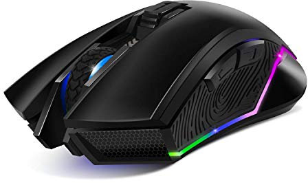 SPIRIT OF GAMER - Souris Optique Gaming ELITE-M20 Wireless - Sans Fil Nano Récepteur 2.4GHz - Rétro Eclairage LED RGB Personnalisable - 4800 DPI Max - Autonomie 30H - 6 Boutons Programmables