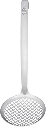 triangle Schaumlöffel 1946 - Schaumkelle aus Edelstahl 18/10 | Profi-Küchenhelfer mit großen eckigen Löchern, Aufhängehaken, spülmaschinengeeignet, 32 cm