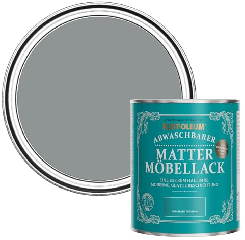 Rust-Oleum grau Möbelfarbe mit Matt-Finish, geruchsarm und wasserbasiert für Innenholz - Anthrazit Medium 750ML