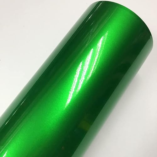 FMingNian 1 stück 50 cm * 300 cm Glanz Candy Metallic Lila Blau Vinyl Für Autoverpackung Mitternachtsblau Glänzende Folie Mit Luftblasenfreier Autoverpackung ( Farbe : Grün , Größe : 30CM X 152CM )