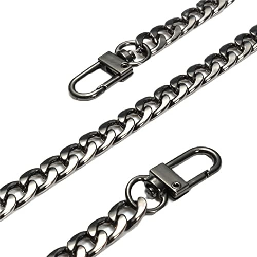 WALLBIG 20cm-160cm Damen Metall Geldbörse Kette Ersatzriemen for Crossbody Handtasche Griffe Chunky Taschen Teile & Zubehör (Color : Black, Size : 20cm)