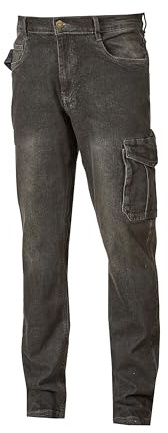 U-Power Jam, Jeans Elasticizzati da Uomo, Design ruggine, Comodo Tessuto di Cotone, Abbigliamento Casual, Multitasche, Pantaloni a Gamba Dritta (Black Carbon_M)