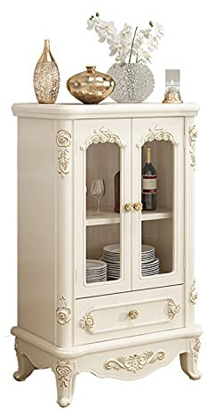 luckxuan Weinschränke Moderne Holzweinschrank Küchenbar Schrank Aufbewahrung mit Schubladenweinwasserschrank for Wohnzimmer, Weiß Weinregal/Barschrank