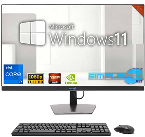 SIMPLETEK - PC All in One 24 FHD 60Hz Core i7 Windows 11 | 8GB RAM SSD 240GB | Casa, Lavoro