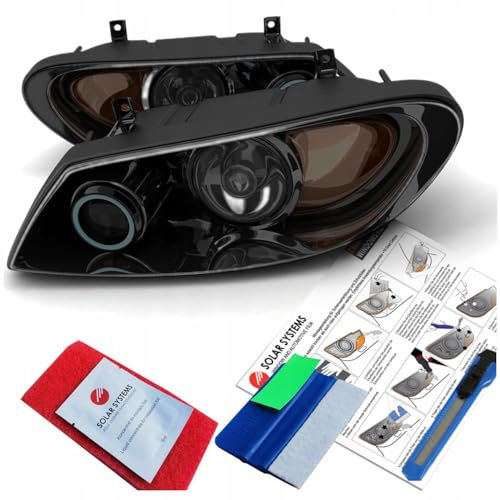 Solar Systems Scheinwerfer-Folie Selbstklebende Tönungsfolie - Witterungsbeständig, Öl- und fettbeständig, Abriebfestigkeit - 30x200cm Schwarz