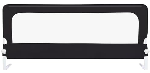 HUOLE Bettgitter klappbar, Bettschutzgitter mit Verstellbarer Gurte, EIN-klick-Faltung, Rausfallschutz Bett 180° faltbar für Boxspringbett, Elternbett, Kinderbett-200 * 70 * 26 cm – schwarz