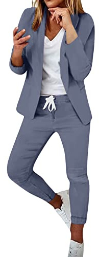 EMATOP angebote tages blitzangebote Hosenanzug für Damen Zweiteiliger Business Anzug Set Slim fit Freizeitanzug Revers Büro Blazer Hose 2-Teilig Tracksuit Elegant Taillierter Jogginganzug Streetwear