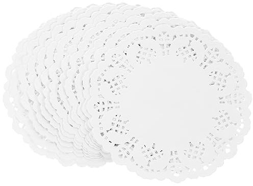 ABOOFAN 420 Stk Kuchen Papiermatte hochzeitstischdeko hochzeits tischdeko weiße runde tischdecke Weihnachtsdeckchen aus Papier tischdecken Papiermatte für Lebensmittel