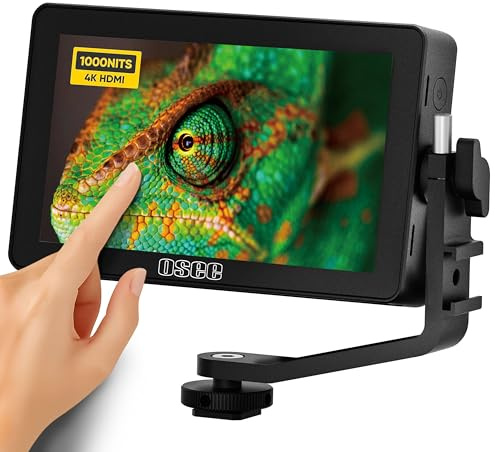 osee Lilmon 5 Camera Field Monitor, 1000 Nits 5.5 Pollici 4K HDMI in/Out, Touch Screen Full HD 1920x1080 IPS Camera DSLR Monitor con 3D LUT Esposizione Focus Assist Waveform HDR Monitor