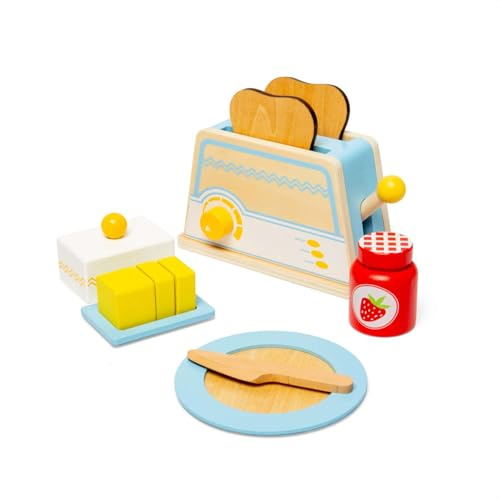 Bigjigs Toys Breakfast Set, Wooden Pretend Play Food Playset