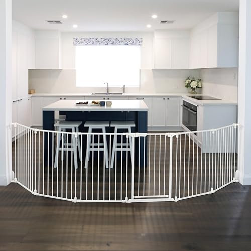 Dreambaby Discovery 6 - Parque infantil 3 en 1 de 6 paneles Converta con alfombrilla/divisor de ambientes/barrera para chimenea. 85,5 cm a 3,75 m de ancho y 74 cm de alto. Características del