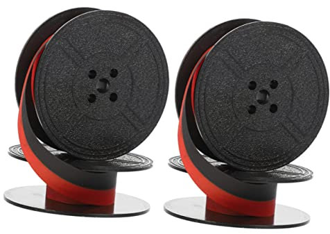 CANIGHT 2 Sätze Schreibmaschinenband Nylon Ersatzbänder Schwarz Rot Für Kleine Unternehmen Tintenband Maschine
